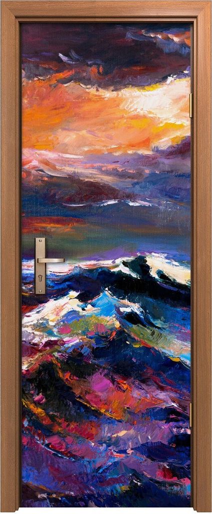 Türposter 70x200 cm Türaufkleber Türtapete Türfolie Klebefolie See Schiff Ozean Sonnenuntergang
