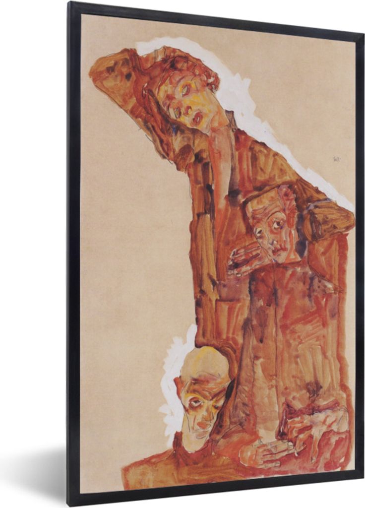 MuchoWow Gerahmtes Poster Selbstbildnis - Egon Schiele 20x30 cm - Poster mit Schwarzem Bilderrahmen Wandposter Rahmen Foto Bilder - Drucken - Bil...
