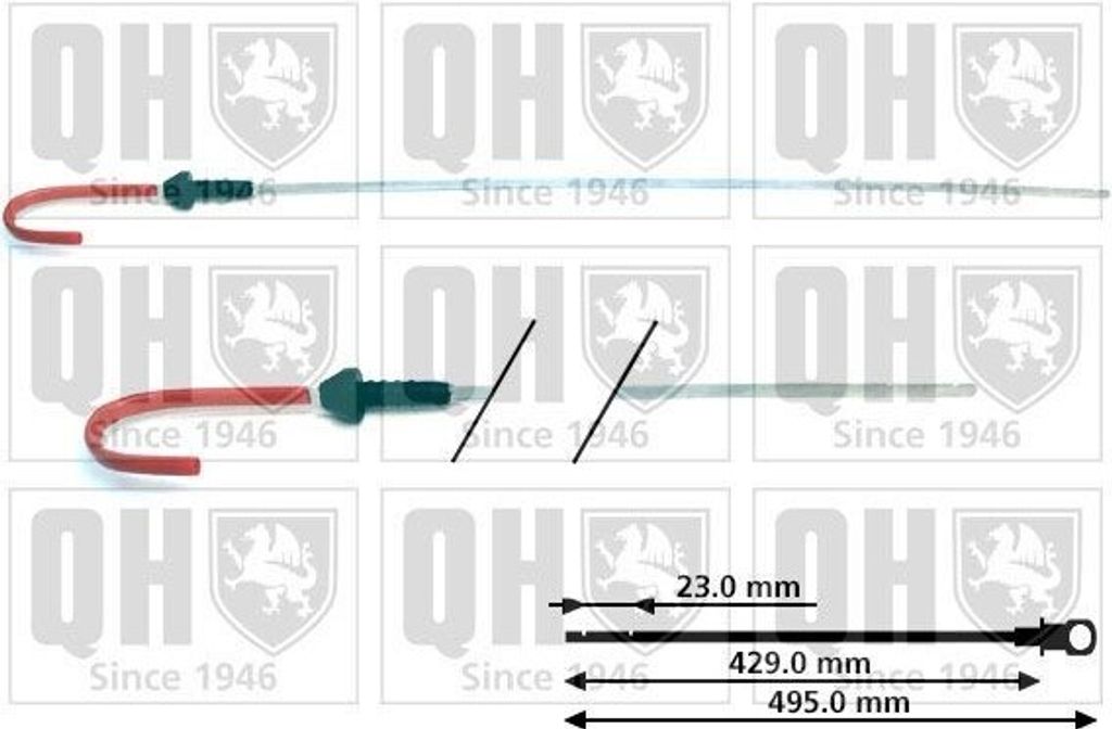 QUINTON HAZELL QOD138 Ölmessstab Ölpeilstab Ölstab für RENAULT CLIO II (BB0/1/2, CB0/1/2) KANGOO (KC0/1) KANGOO Express (FC0/1) MEGANE I (BA0/1)