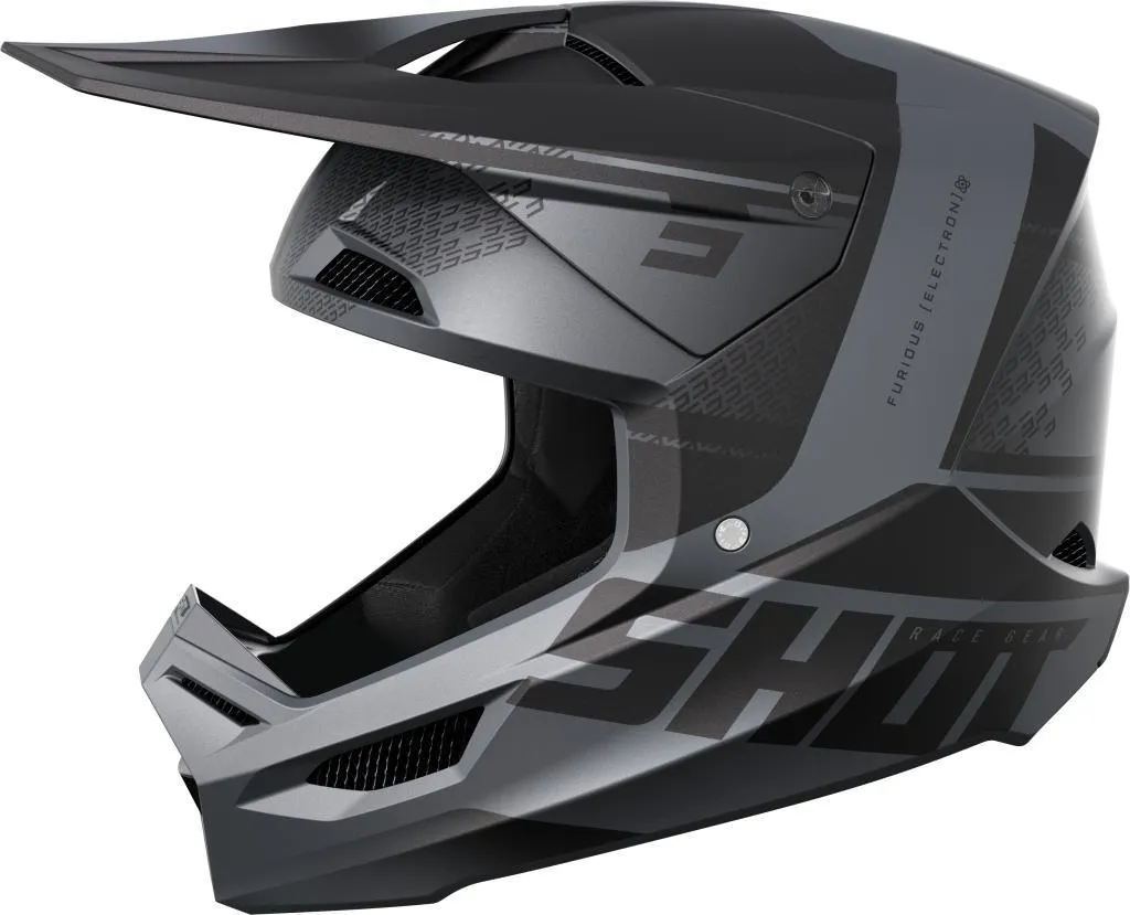 Casque Moto Cross SHOT FURIOUS Noir Mat - Protection Intégrale XXL