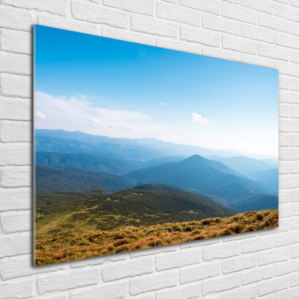 Tulup Glas-Bild - 100 x 70 - Wandbild aus Glas - Wandkunst - Wandbild hinter gehärtetem Sicherheitsglas - Landschaften - Tatra-Nationalpark - Blau