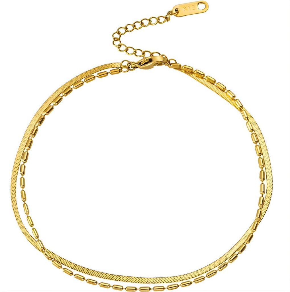 Elegante Fußkette CM-38985 aus Gold für Damen KP38985