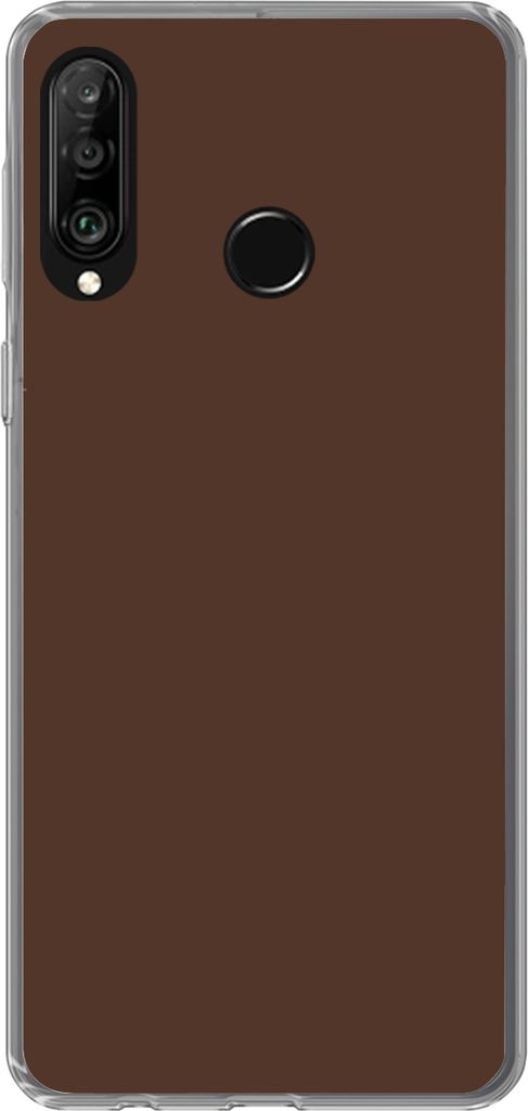 MuchoWow Handyhülle Schutzhülle Hülle für Telefoonhoesje Huawei P30 Lite Braun - Dunkel - Farben Silikon Softcase Handy Hülle - Handyhülle