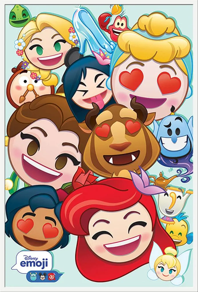 Cadre Photo Shinsuke Blanc et Affiche Disney Emoji : Déco Sécurisée