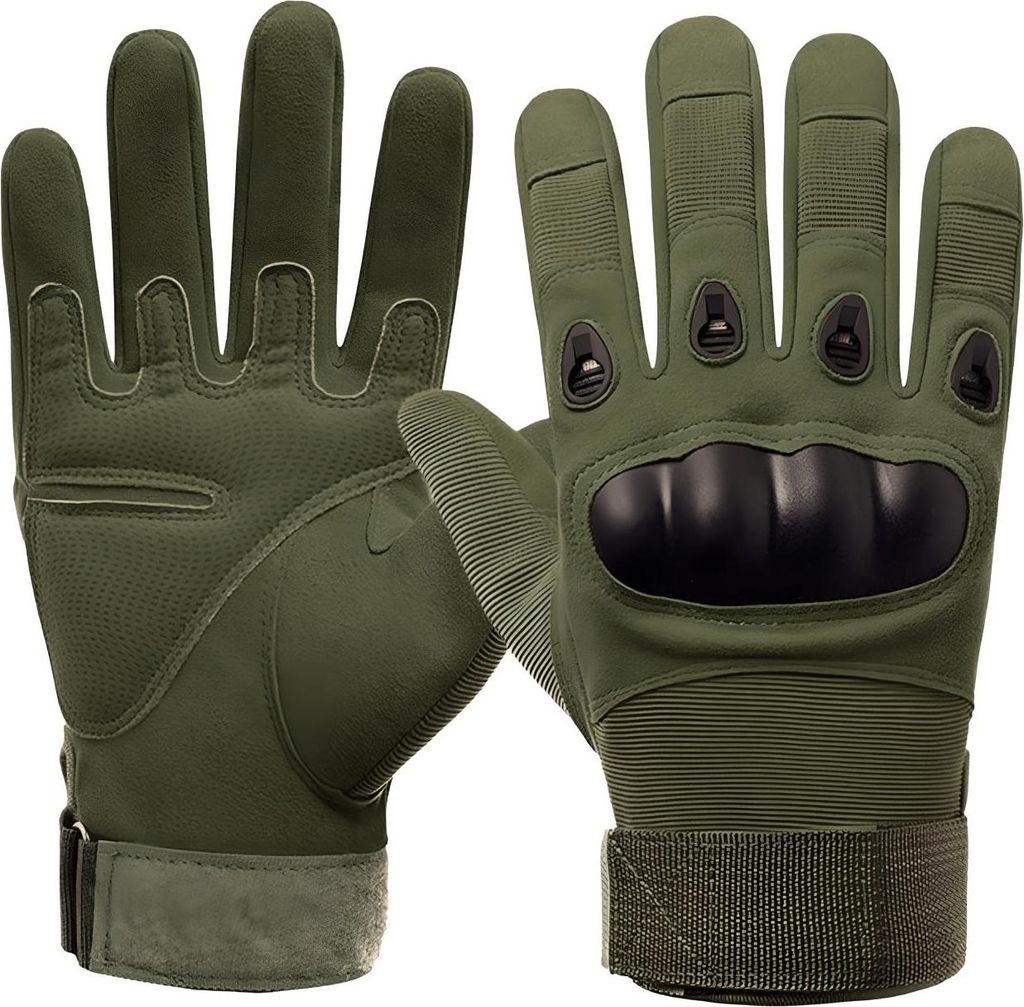 Taktické rukavice s ochranou kĺbov - Zelená M pre outdoor Obrázok produktu 