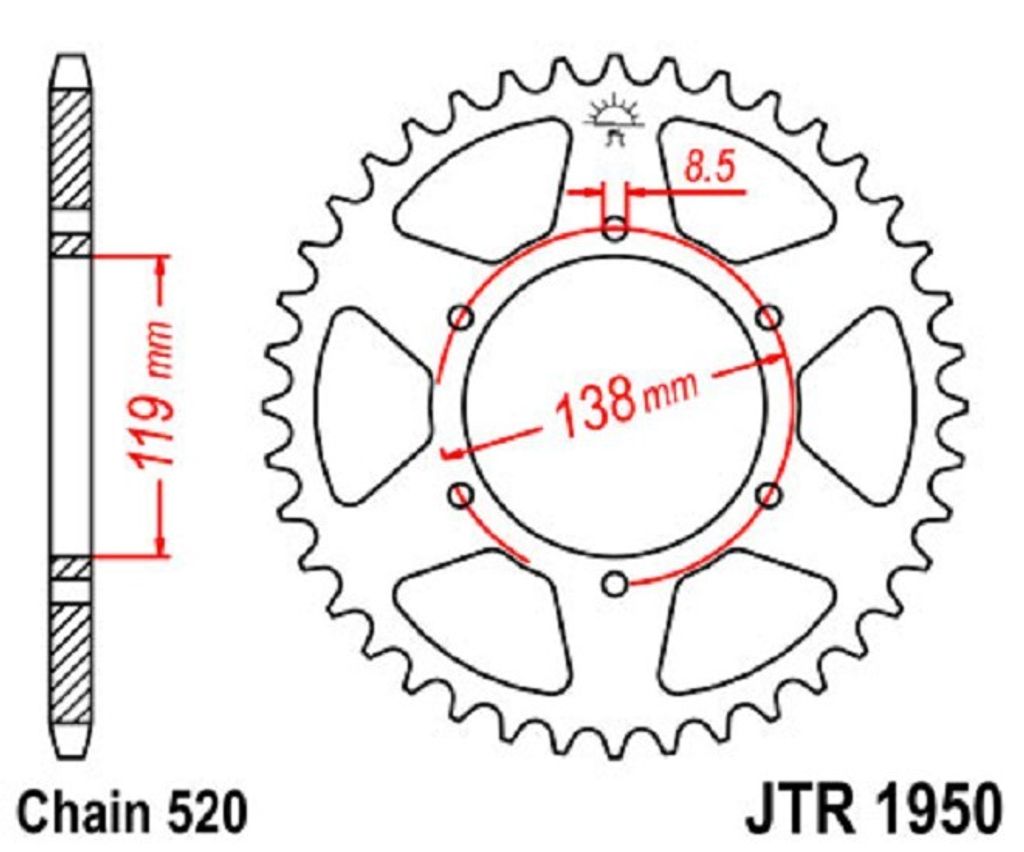 JTSPROCKETS hinten JTR1950.48 Kettenrad