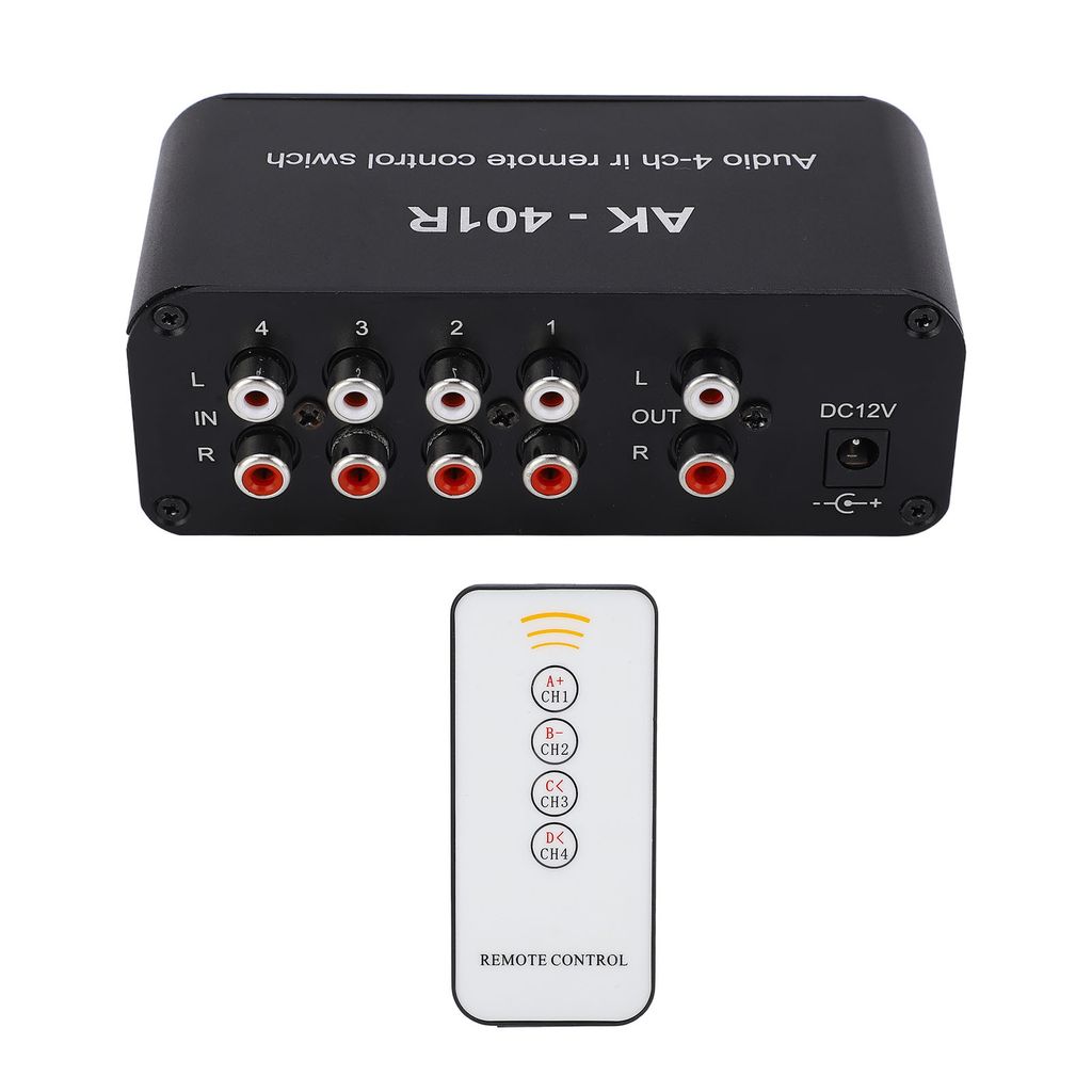 Przełącznik audio 1 wejście 4 wyjścia DC 12 V Wybór sygnału Zdjęcie produktu 