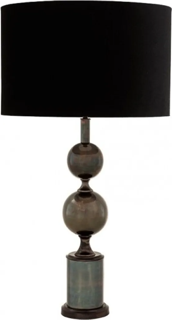 Lampe de table de luxe : luminaire de salon baroque noir et bronze