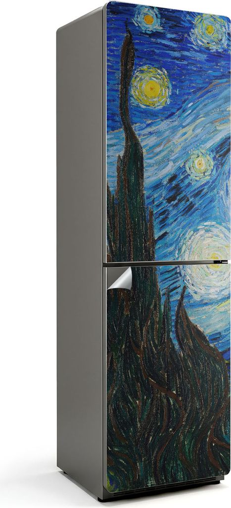 Porträt der Mona Lisa – Kühlschrank Aufkleber – Klebefolie Kühlschrank – Kühlschrank Nachbildung – Kühlschrankfolie selbstklebend – ...