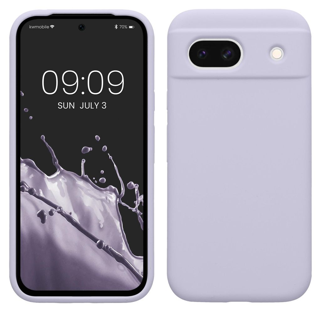 kwmobile Handyhülle für Google Pixel 8a Hülle, für Pixel 8a Case - Hülle Silikon - kabelloses Laden - Pastell Lavendel