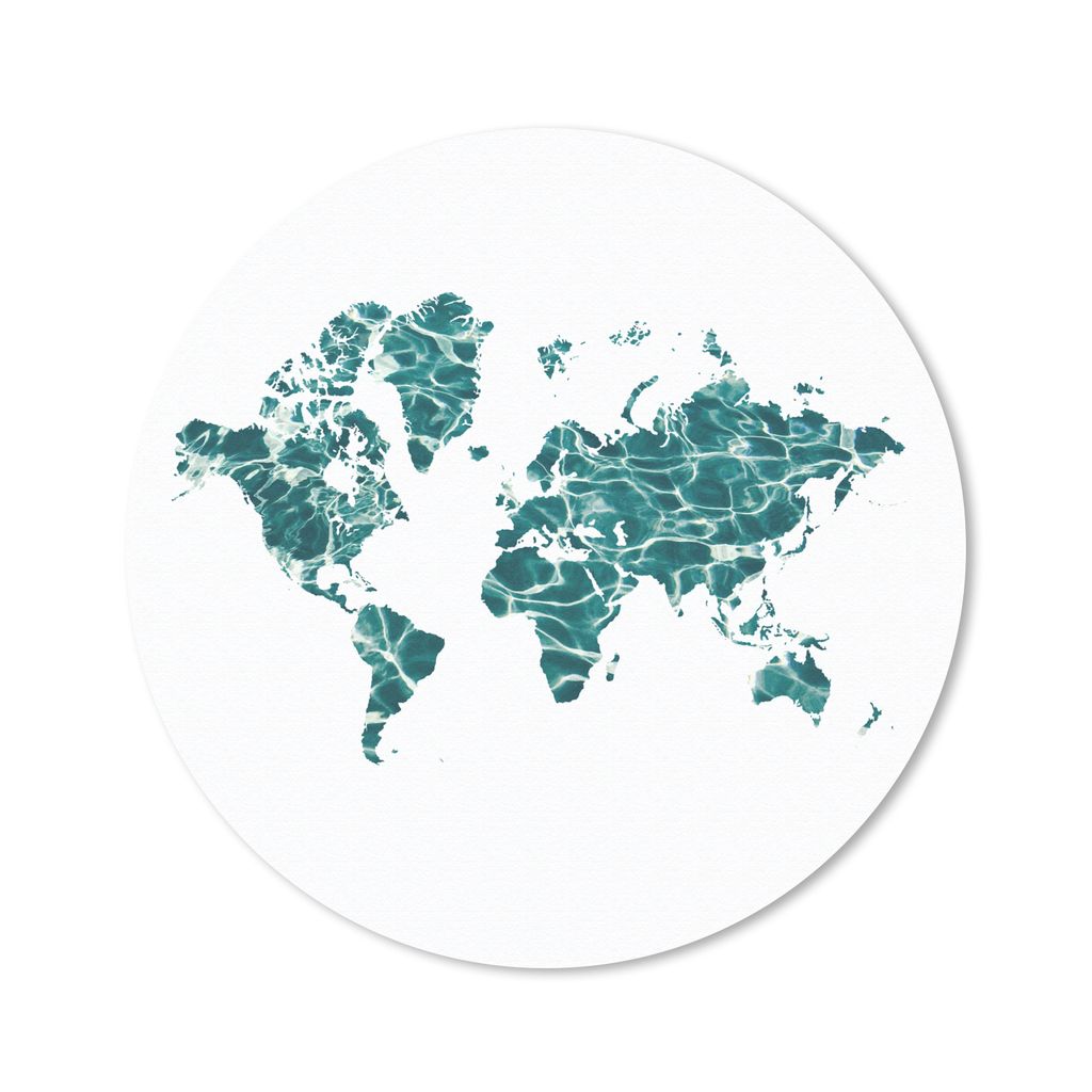 MuchoWow Mauspad Mousepad Weltkarte - Meer - Weiß 40x40 cm - Mousepads - Maus Mat - Pad - Mausunterlage - Schreibtisch Accessoires