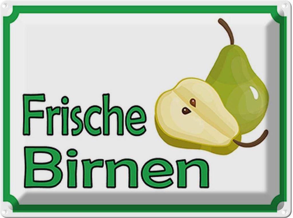 vianmo Blechschild 30x40 cm frische Birnen Hofladen Produktbild 
