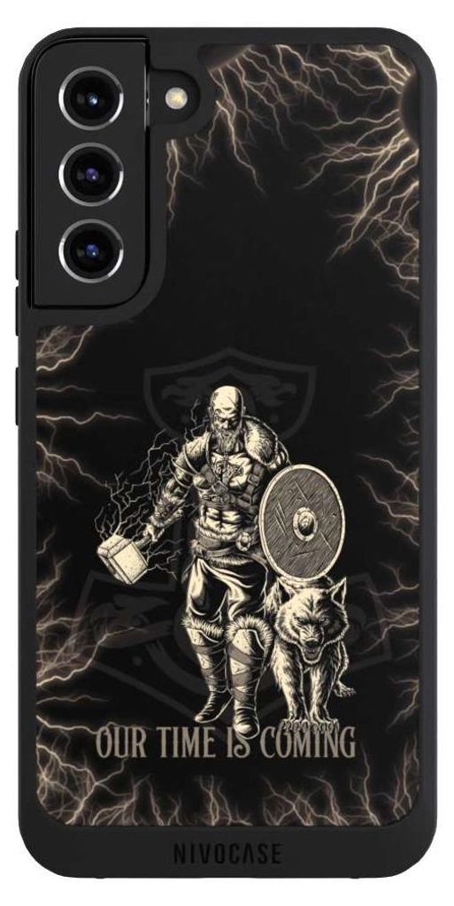 NIVOCASE Handyhülle für Samsung Galaxy S22+ Hülle NIVOpure Case Schwarz Serienmotiv Vikings Wikinger