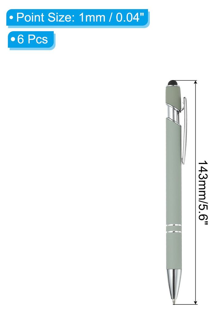 Kugelschreiber mit Touchpen, 6 Stš¹ck 2 in 1 Ergonomische Druckkugelschreibe Set, 1.0 mm mittlere Spitze Stylus-Stift Metallstift fš¹r Touchscr...