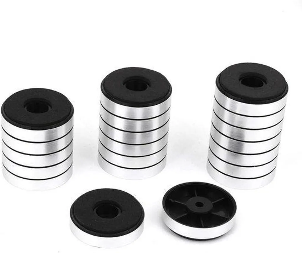 Coussinets isolants vibrations pour enceintes - Pack de 20 - Finition Alu