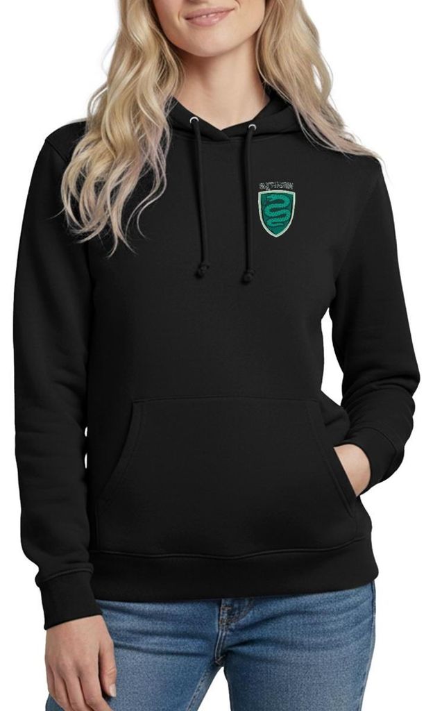 Spreadshirt Harry Potter Slytherin Kleines Logo Damen Hoodie, XL, Schwarz