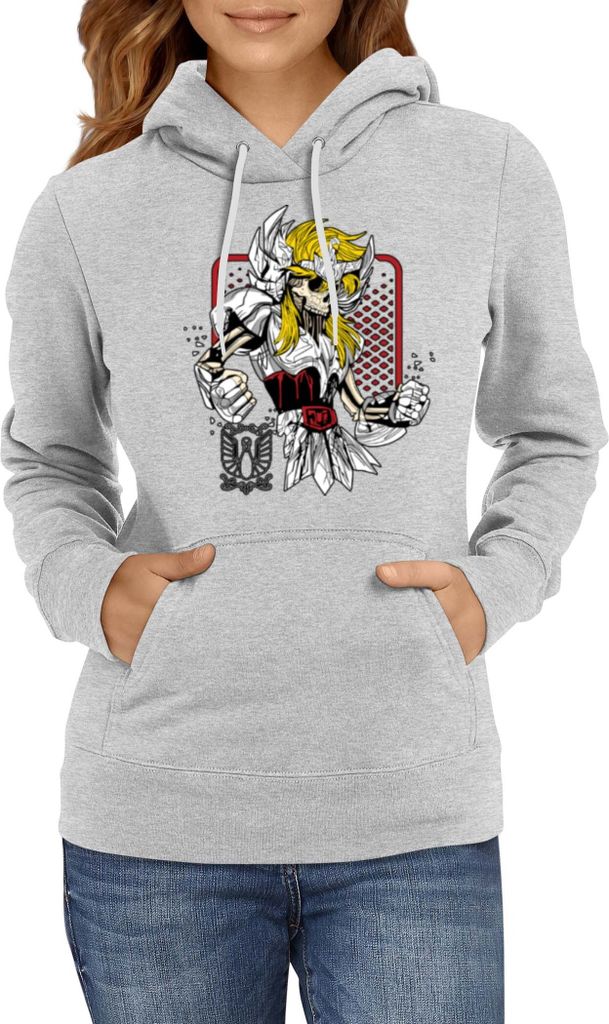 Damen Kapuzenpullover Japan Anime Manga Saint Anime Seiya Zombie Knight 02 Seiya Zombie, Lady 2XL / Grau
