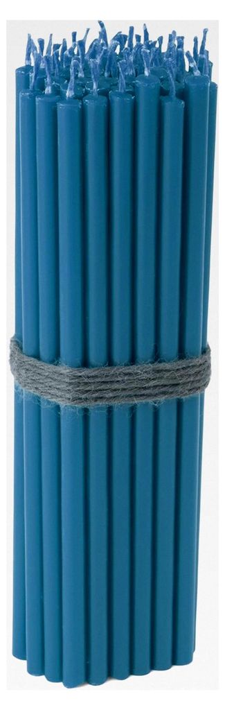 50 Stück Stabkerzen hellblau dünn L 16cm Paraffinwachs