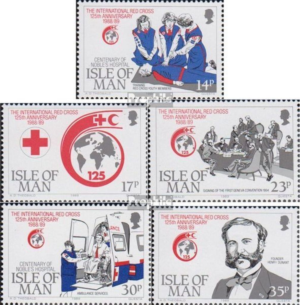 Briefmarken GB - Isle of Man 1989 Mi 412-416 (kompl.Ausg.) postfrisch Rotes Kreuz