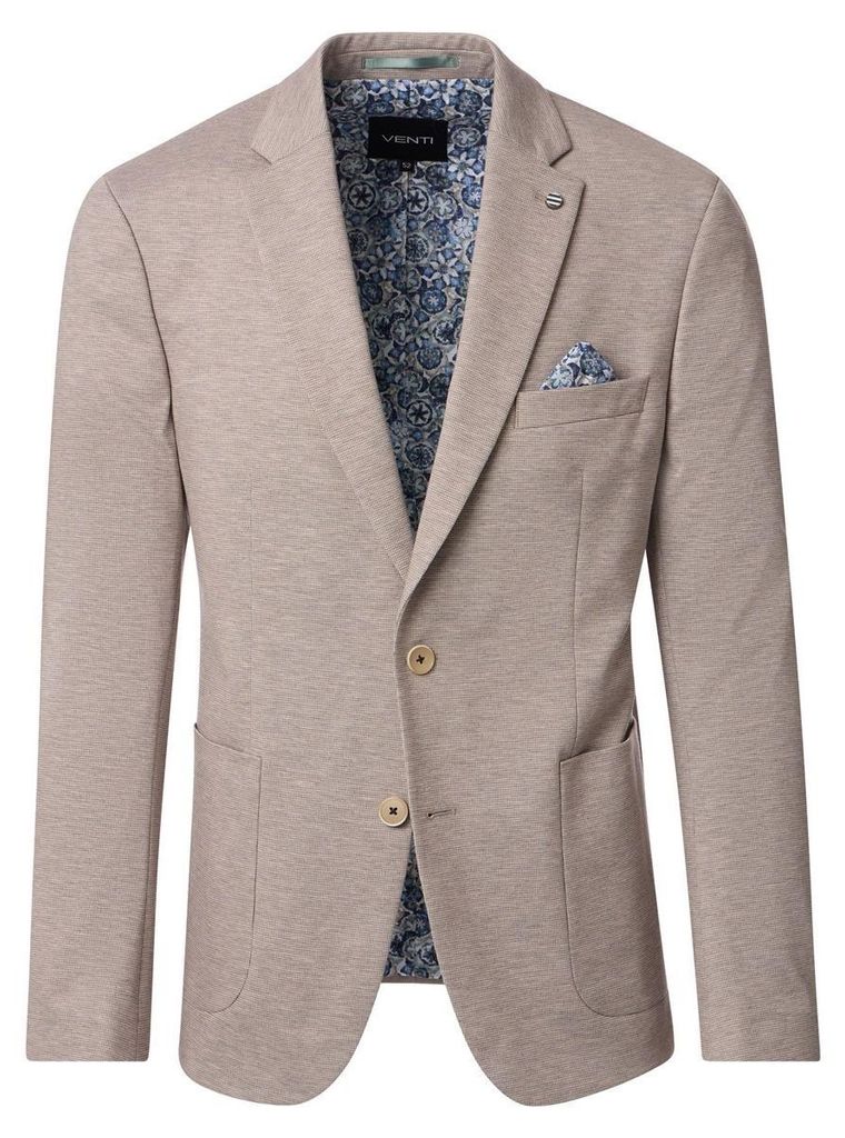 VENTI Herren Anzugsakko City Revers Casual-Fit Bi-Color Hellbraun 62