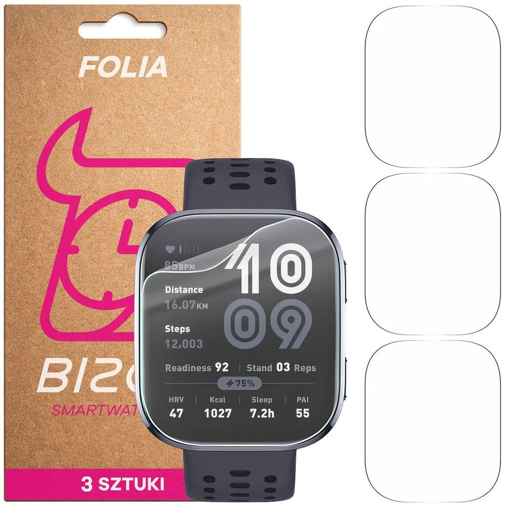 3x Schutzfolie für den Bildschirm für Amazfit Bip 6, Bizon Produktbild 