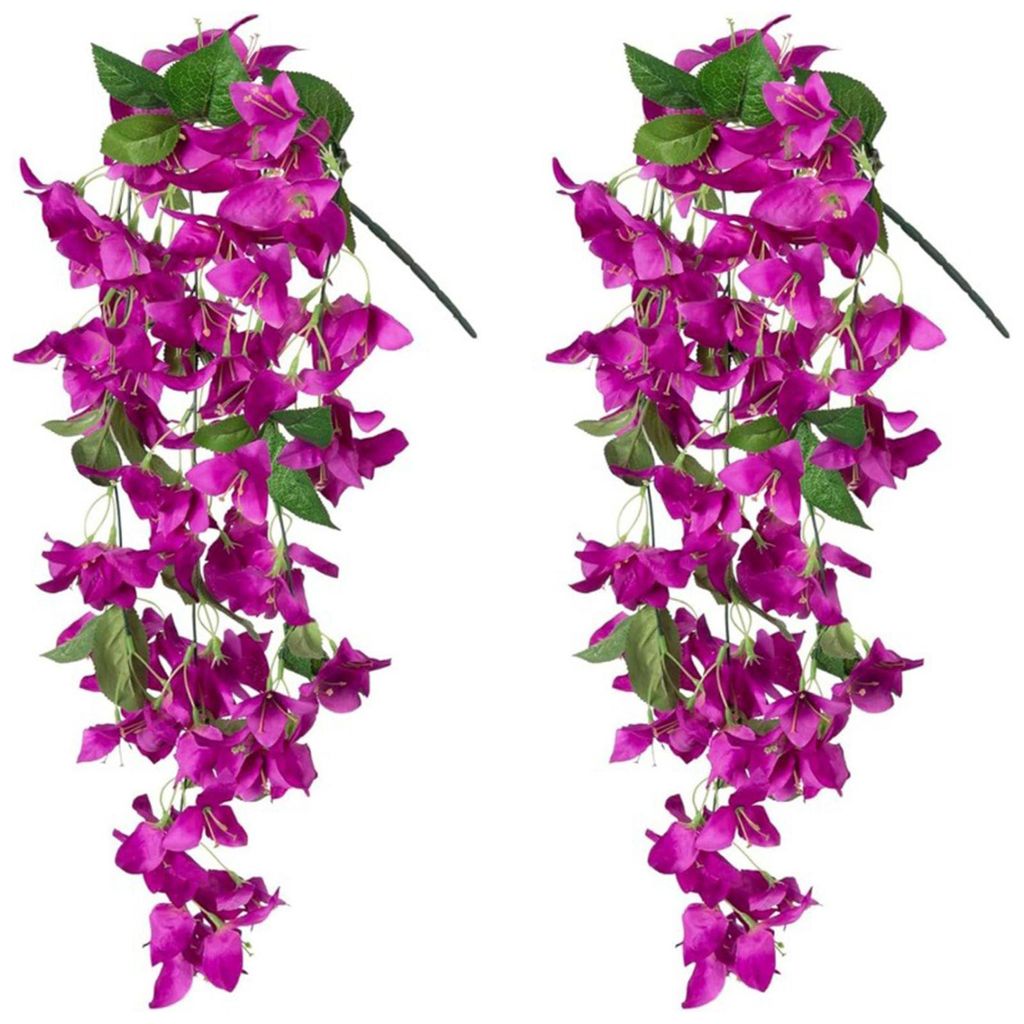 2 Stück künstliche Bougainvillea speetabilis zum Aufhängen, UV-beständig, realistische Kunstblumen, Dekoration für Hochzeiten, Partys, drinnen...