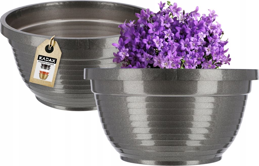 KADAX Schale aus Kunststoff, runde Blumenschale, wetterfester Pflanzkübel für Außen