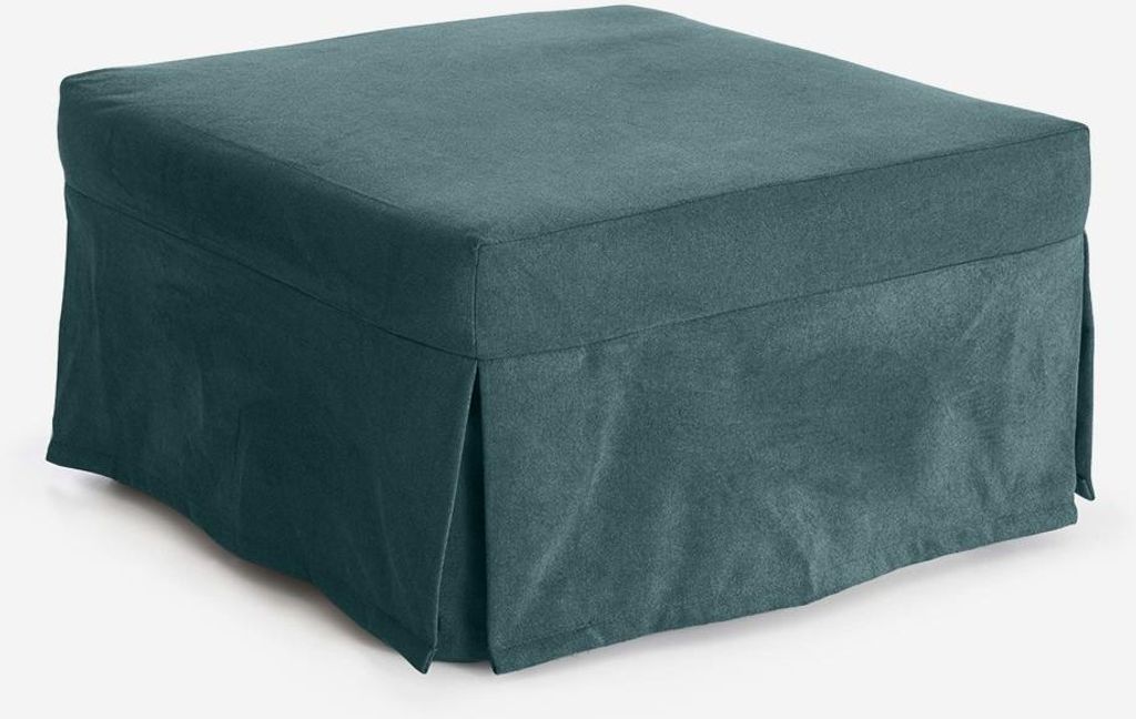 Wasserabweisender, abziehbarer Einzelbett-Pouf Italy Stelvio - Türkis