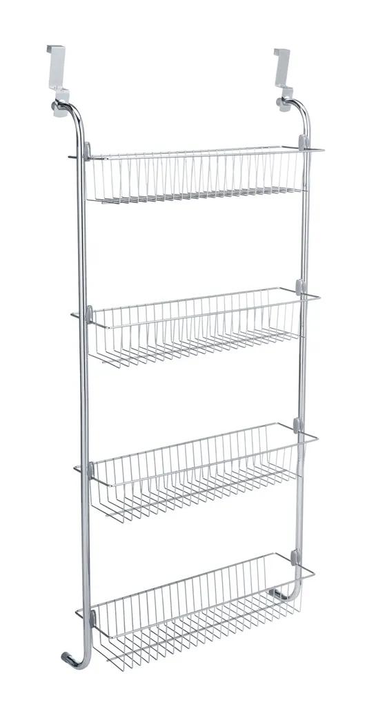 WENKO Étagère de porte XL avec 4 paniers de rangement en métal chromé