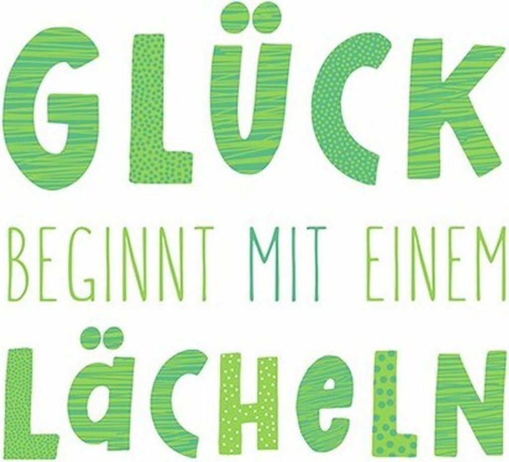 20 Servietten Lächeln - Glück beginnt 33x33cm Produktbild 