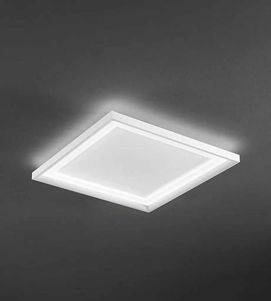 Plafonnier LED Carré Anti-Éblouissement Blanc Mat, Lumière 40W 50 cm