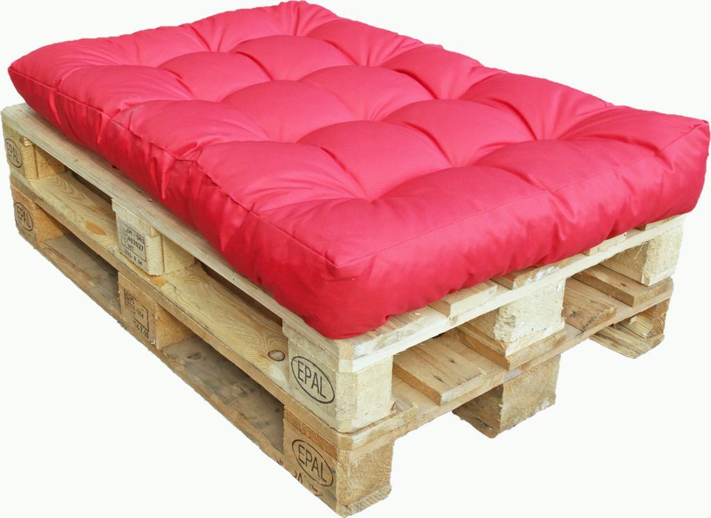 Palettensitzkissen einzeln rot 120x80 cm Sitzkissen Outdoor Produktbild 