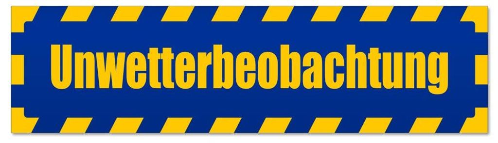 Kiwistar - Autoaufkleber - Blau - 20 x 5,3 cm - Unwetterbeobachtung gestreift - Hinweis Aufkleber Sticker für Auto, Kfz, Fahrrad, PKW, LKW