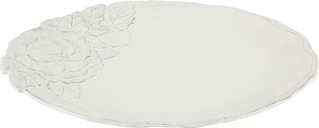 Speiseteller, Essteller ROMANTICA oval weiß 25x30cm Keramik Virginia Casa