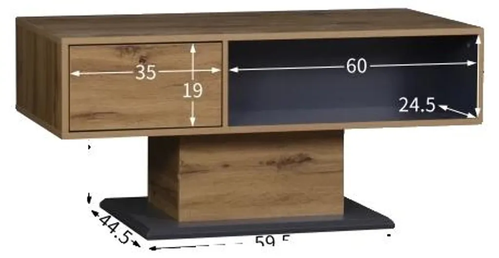 Table basse de rangement pour petit salon, design moderne jaune vif - 2