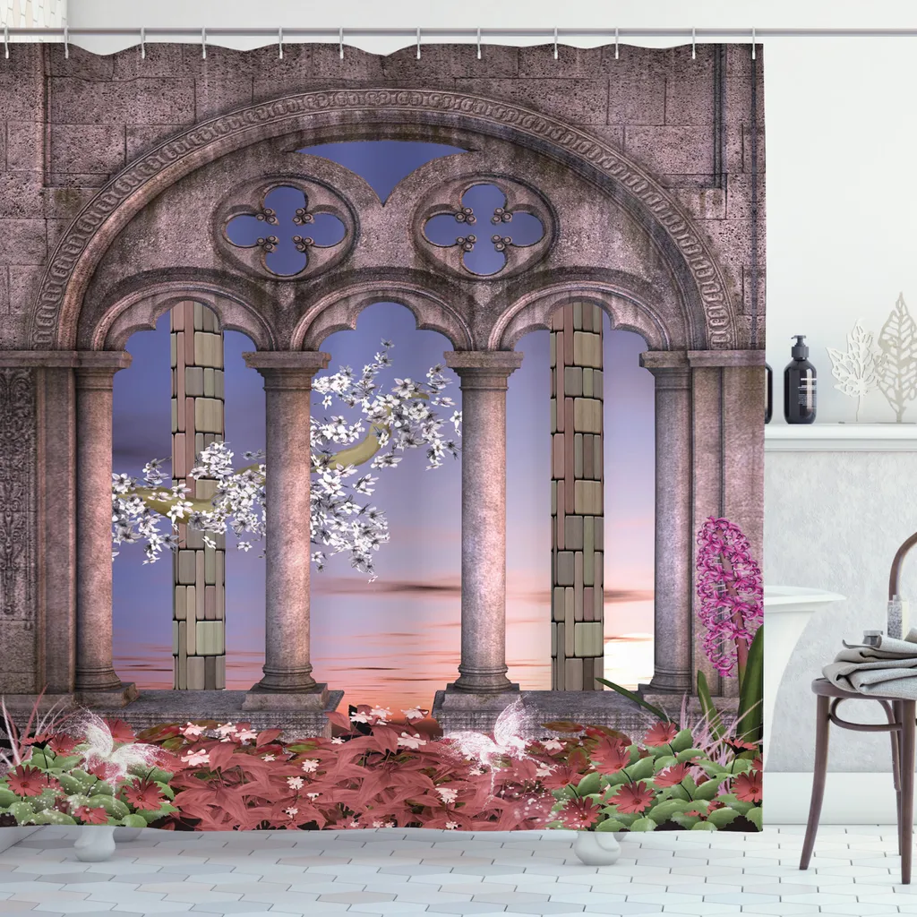 Arredo Bagno Gotico: Tenda Secret Garden 175x240cm ABAKUHAUS Viola