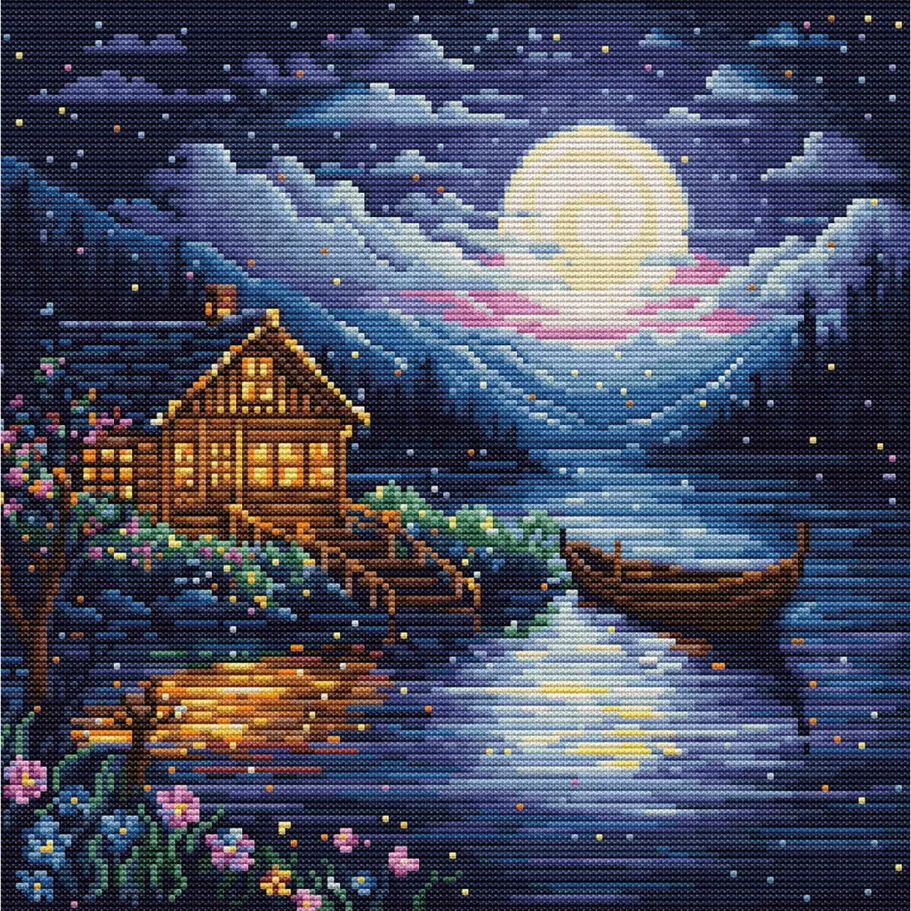 Kit Punto Croce Luca-S Nuit de printemps 24x24cm | Ricamo di Qualità