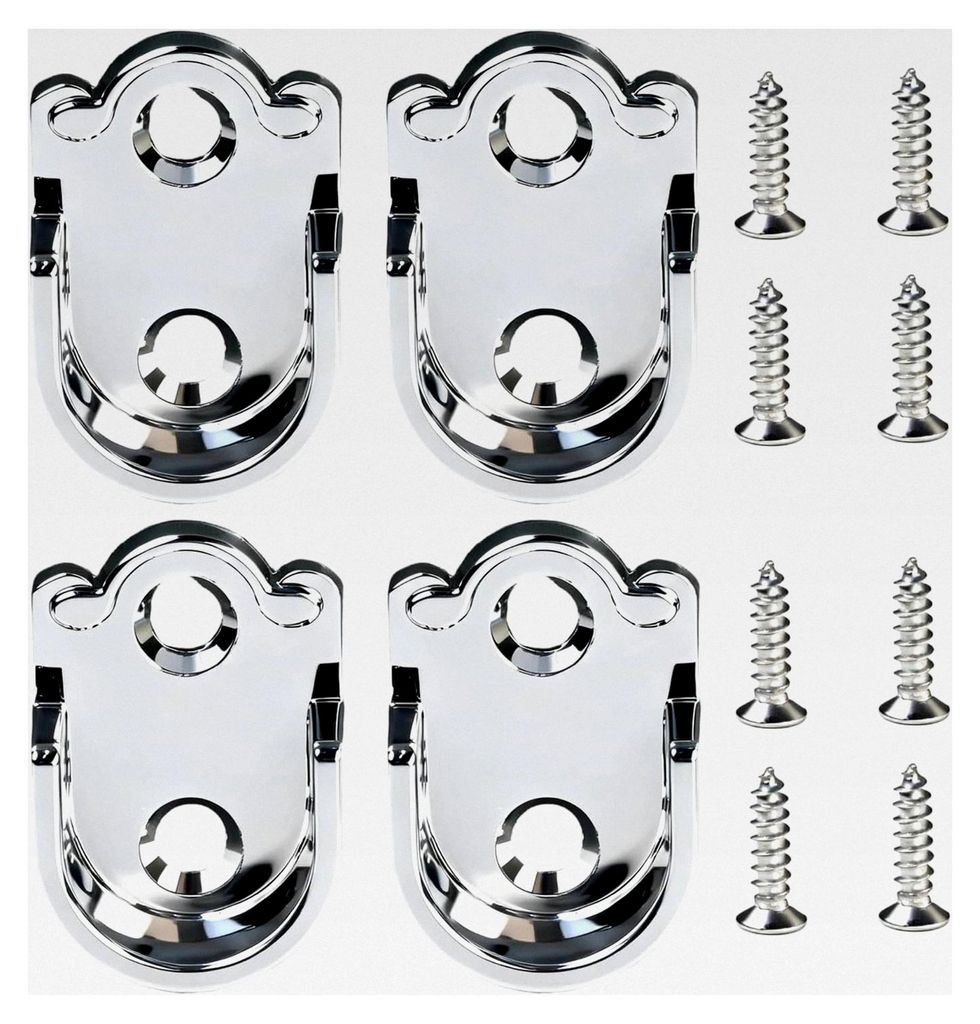 4er-Set 19mm Kleiderstangenhalter mit 8 Edelstahlschrauben (4x16mm), Gardinenstangenhalter, Kleiderschrank-Flansche, Zinklegierung