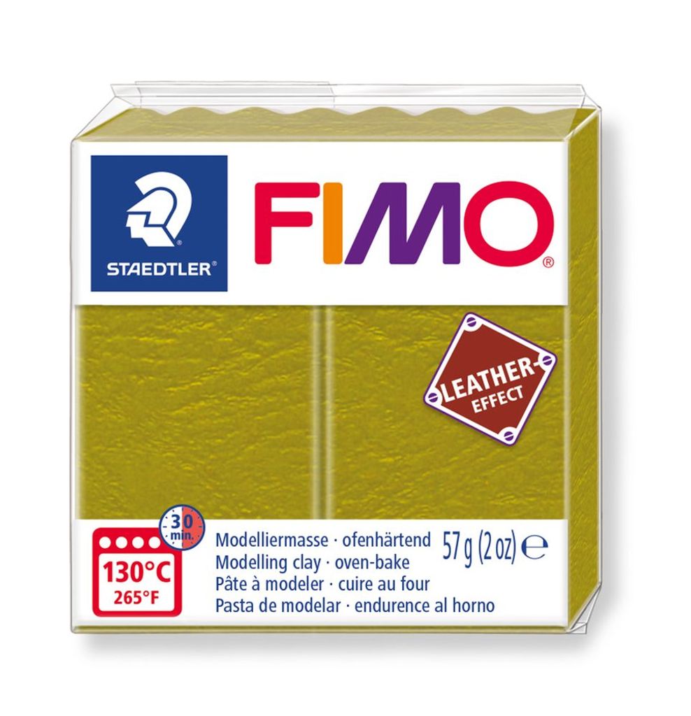 Pâte d'argile polymère 57 g - effet cuir - Olive Image du produit 