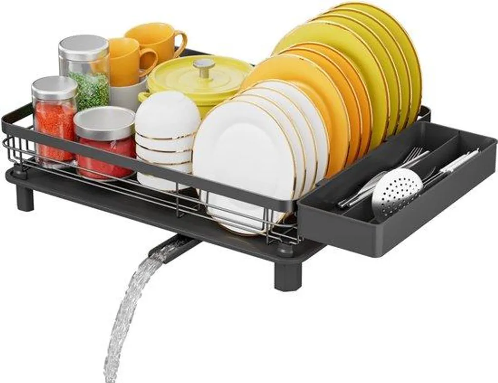 Organisateur de vaisselle pour évier avec système de drainage actif