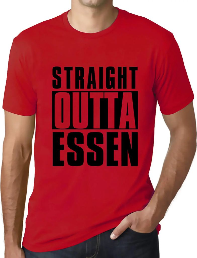 Herren Grafik T-Shirt Straight Outta Essen Öko-Verantwortlich Vintage Jahrgang Kurzarm Lustige Druck Geburtstag Geschenk Mann