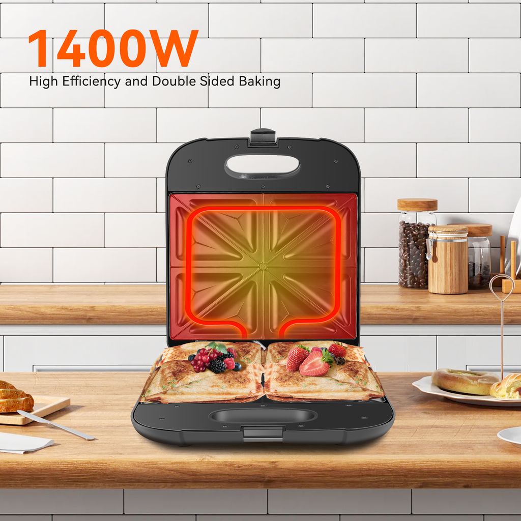 Aigostar - XXL Sandwichmaker für 4 Sandwiches mit Produktbild 6