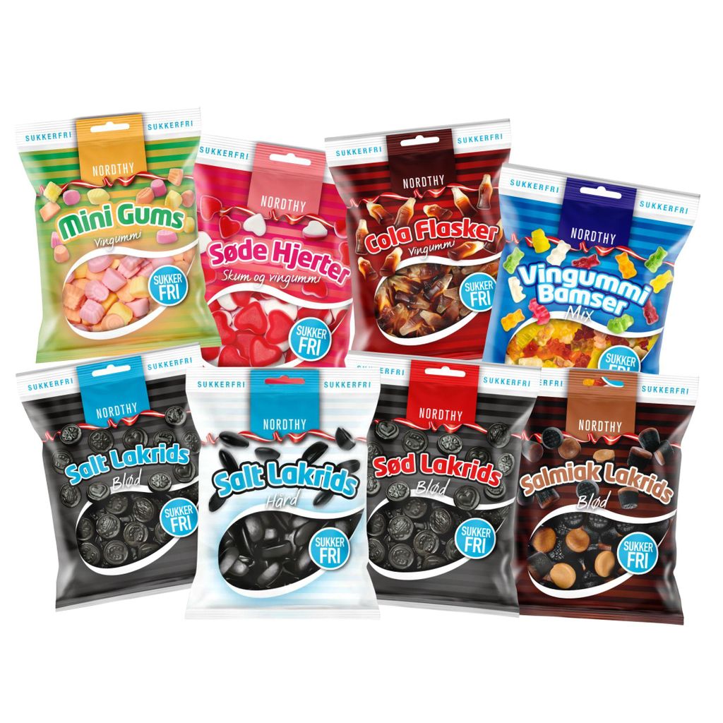 Nordthy Zuckerfreies Naschpaket 570g mit Weingummi und Produktbild 