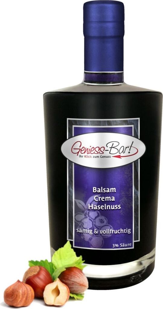 Balsamico Creme Haselnuss 0,7L 3%Säure mit original Crema di Aceto Balsamico di Modena IGP.