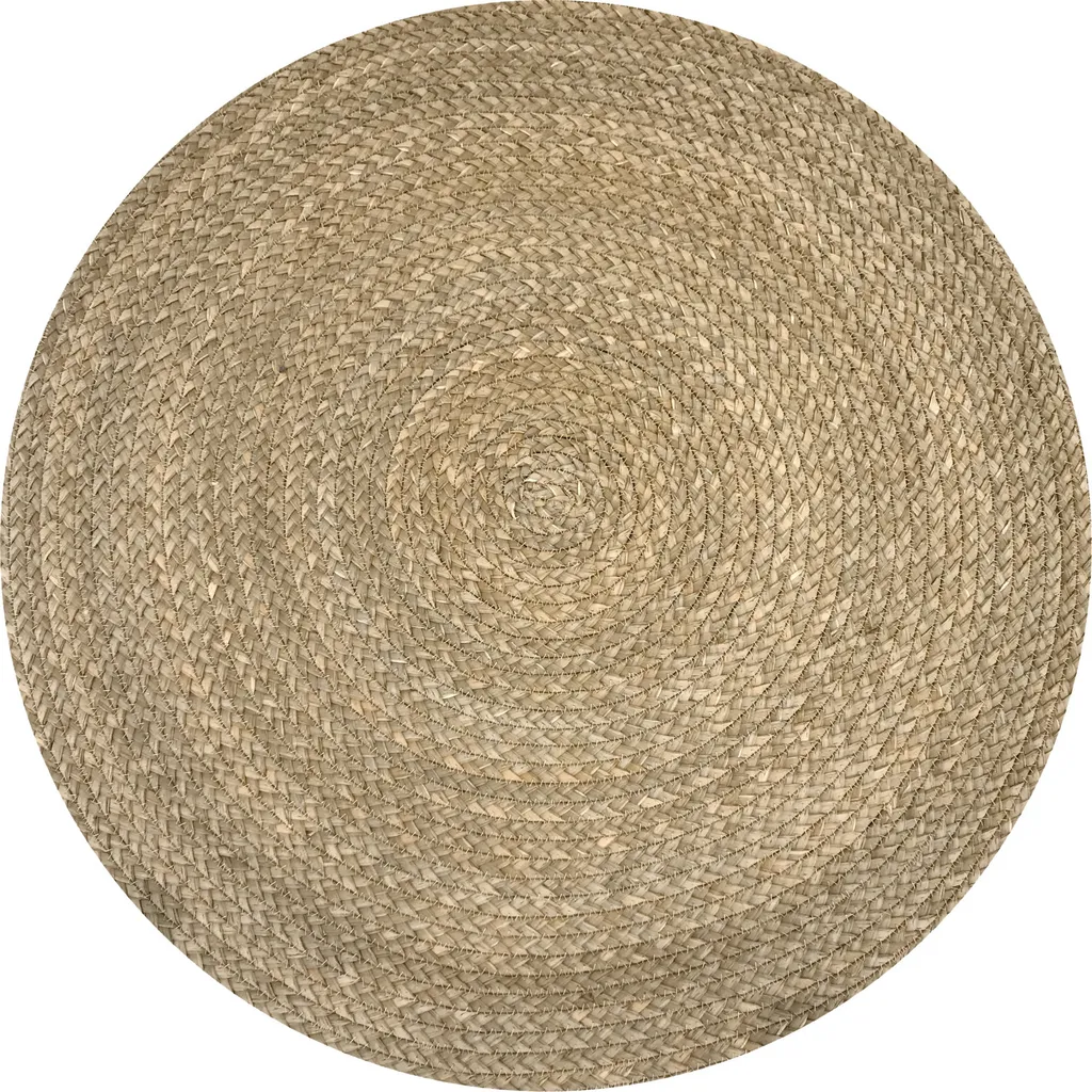 Fine Asianliving Tapis d'Orient Fait Main en Canne Naturelle Ø 120 cm