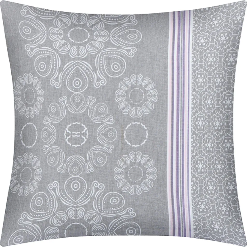 Taie d'oreiller en coton 40x40 cm Gris et Blanc pour coussin carré