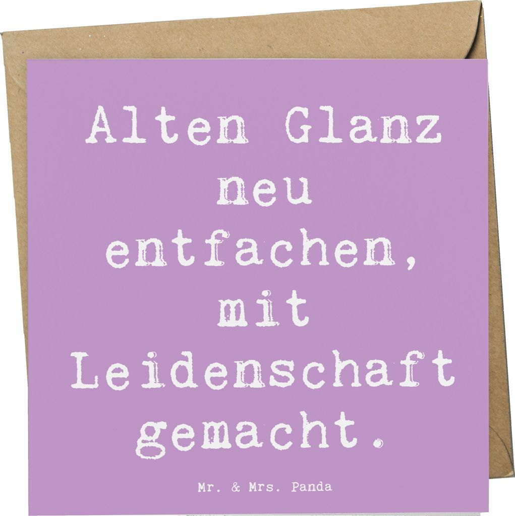 Mr. & Mrs. Panda Grußkarte Spruch Polsterin Glanz - Produktbild 