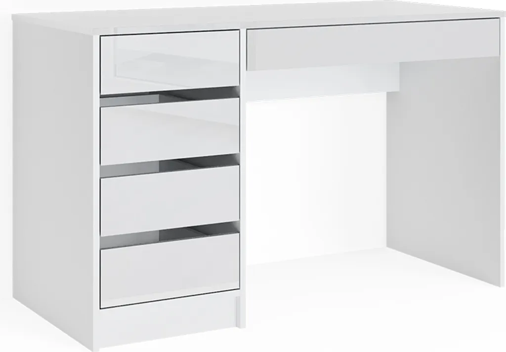 Coiffeuse Vicco Sherry Blanc Haute Brillance 120cm Modèle 37340 Moderne