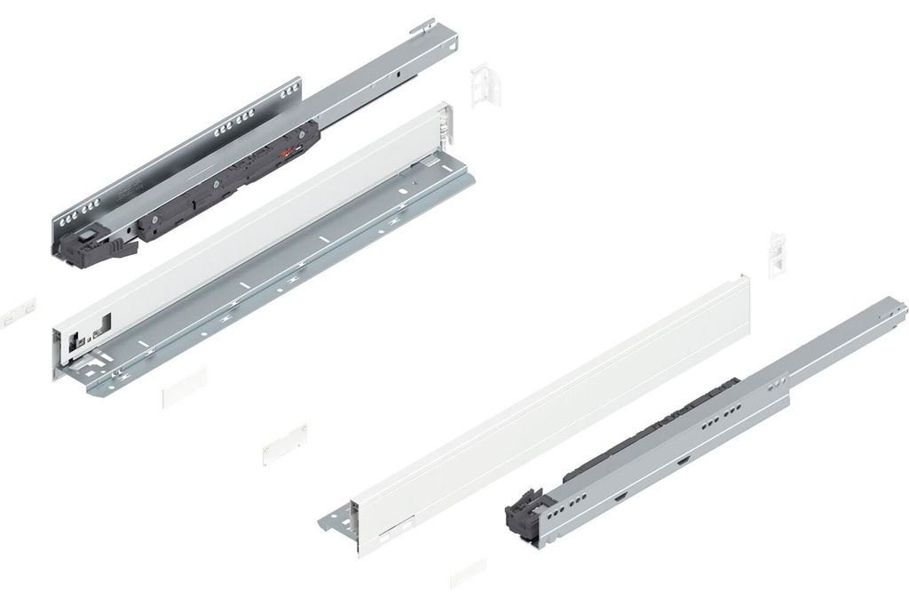 Blum Legrabox pure H N Schubladenschienen Set | 1 Paar 40kg 550mm | Tip On Vollauszug seidenweiß Set