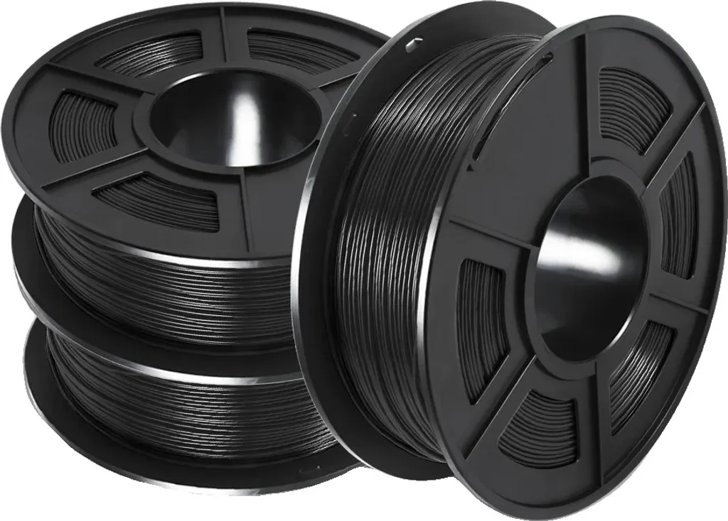 SUNLU filamento PETG, diametro 1,75 mm, lunghezza 395 m, PETG nero 3 rotoli